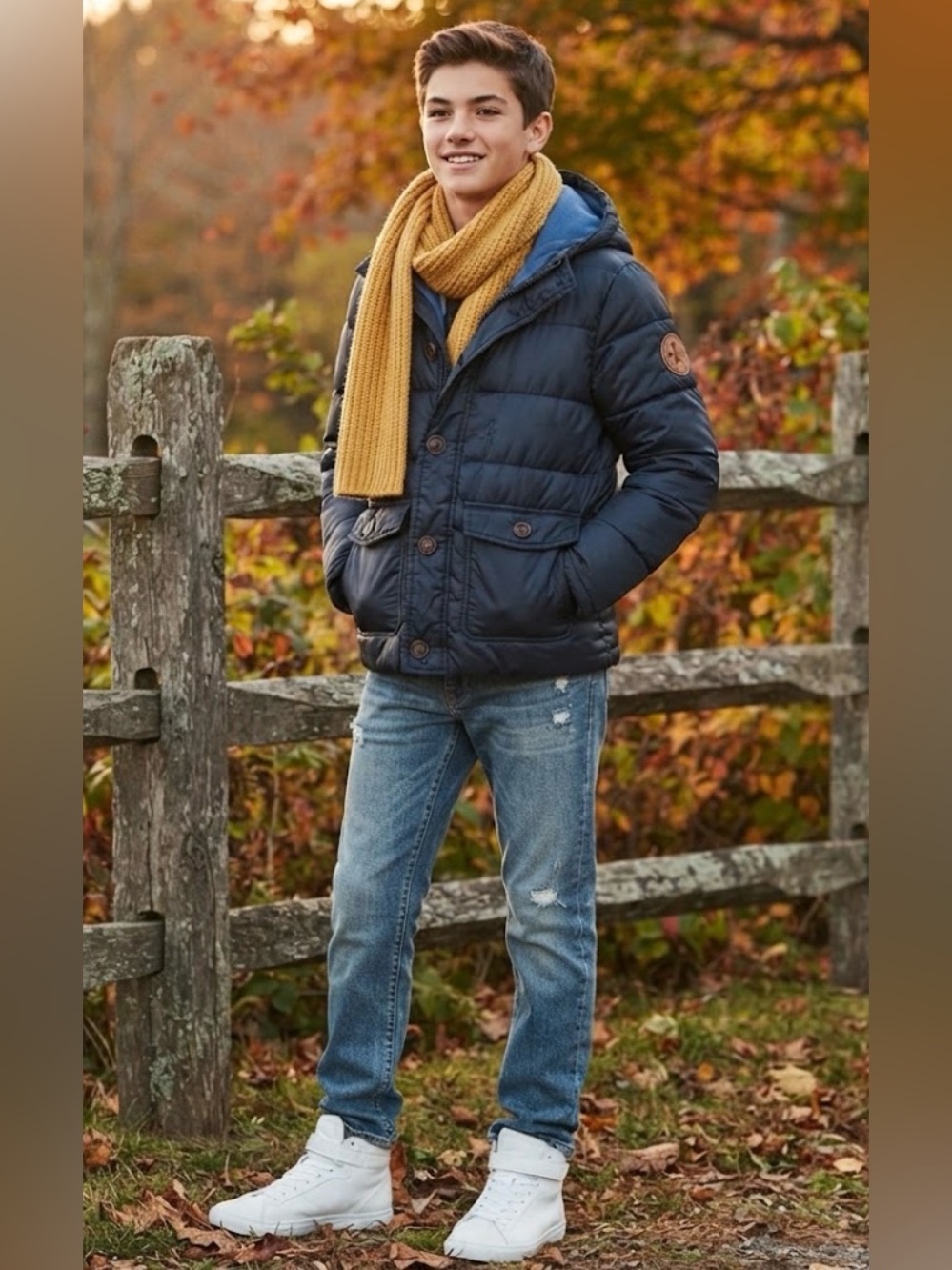 Abercrombie & Fitch Boys Puffer Jacket Blue Size XL (15/16) Hooded Winter Coat